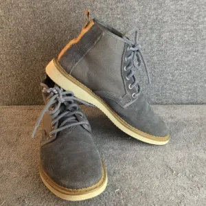 Toms Porter Men's Iron Gray Suede and Canvas Lace Up Casual Dress Boots Sz 7