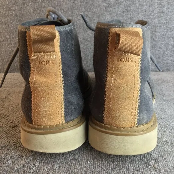 Toms Porter Men's Iron Gray Suede and Canvas Lace Up Casual Dress Boots Sz 7