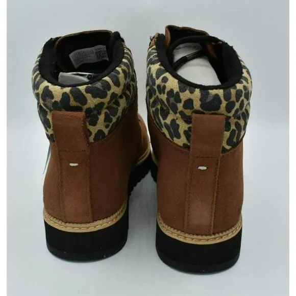 Toms Women Size 8 Mojave Waterproof Oiled Ember Nubuck Suede Leopard Mid Boots