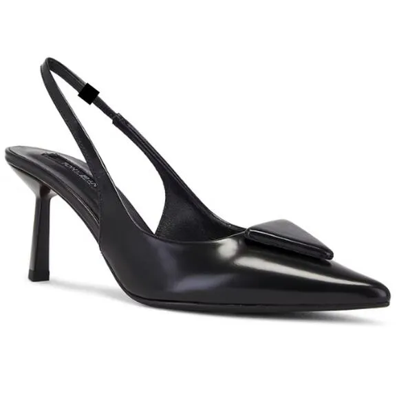 Tony Bianco Bertie Slingback Pump in Black Hi Shine EUC Size 6