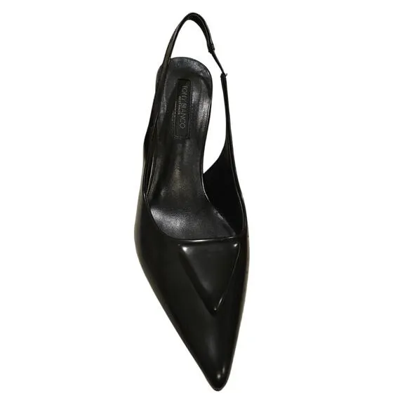 Tony Bianco Bertie Slingback Pump in Black Hi Shine EUC Size 6