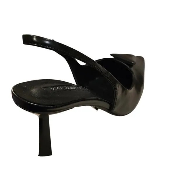 Tony Bianco Bertie Slingback Pump in Black Hi Shine EUC Size 6