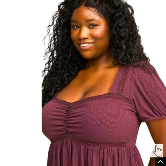 TORRID Textured Jersey  Sweetheart Babydoll With Matching Tea Length Pencil Skir
