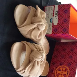 Tory Burch Annabelle Kid Suede Bow Slide
