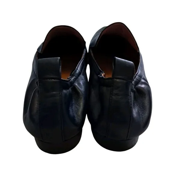 Tory Burch Black Kira Leather Elastic Loafer Almond Toe Block Heel Women's 8.5