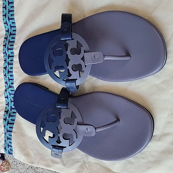 Tory Burch Dark Lotus/Bermuda Miller Sandal Sz 9