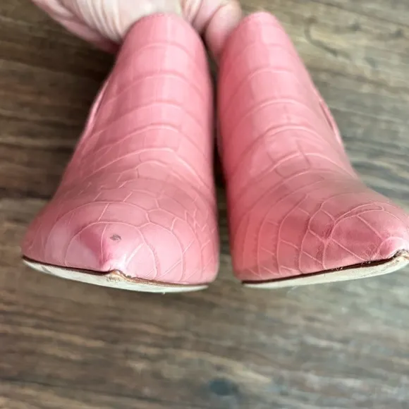 Tory Burch Georgina Embossed Slip OnAnkle Booties Shoes in Dusty Rose Pink