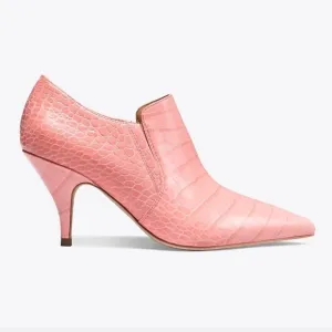 Tory Burch Georgina Embossed Slip OnAnkle Booties Shoes in Dusty Rose Pink
