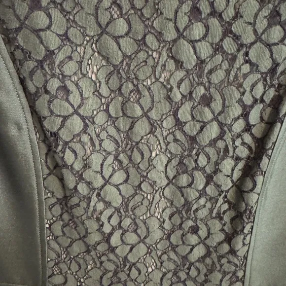 Tory Burch Green and Black Sleeveless Floral Lace Dress.  Size 4. NWOT.