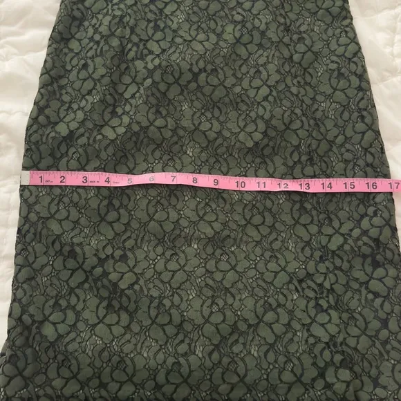 Tory Burch Green and Black Sleeveless Floral Lace Dress.  Size 4. NWOT.