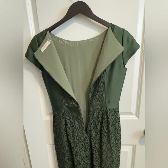 Tory Burch Green and Black Sleeveless Floral Lace Dress.  Size 4. NWOT.