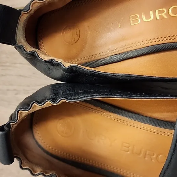 Tory Burch Kira Loafers Elastic Back Nappa Leather Classic Flat Shoes size 9