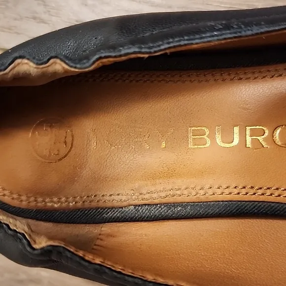 Tory Burch Kira Loafers Elastic Back Nappa Leather Classic Flat Shoes size 9