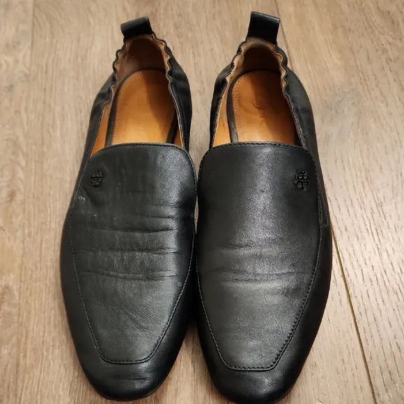 Tory Burch Kira Loafers Elastic Back Nappa Leather Classic Flat Shoes size 9