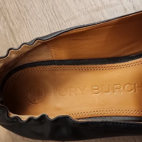 Tory Burch Kira Loafers Elastic Back Nappa Leather Classic Flat Shoes size 9