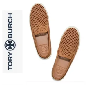 Tory Burch Perforated Suede Leather Sneakers Women Size 10 1/2