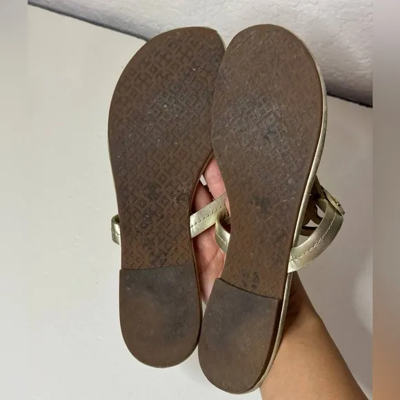 Tory Burch Women's Size 8M Miller Gold Slip On Sandals
