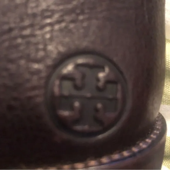 Tory Burch Brown Leather Moto Style Boots Size 5.5