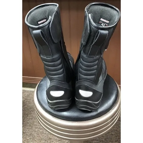 Tourmaster Hipora Motorcycle Boots Woman’s Black  SZ 43 Waterproof Boot