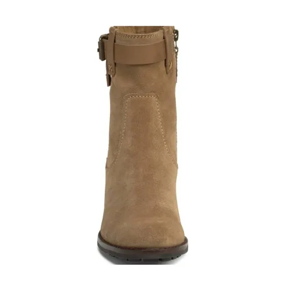 Trask Madison Boots Bootie Suede Taupe- Brand New In Box With Dust Bags