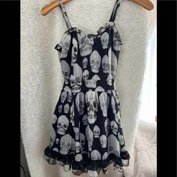 TRIPP NYC SKULL GOTHIC LOLITA BABY DOLL DRESS.