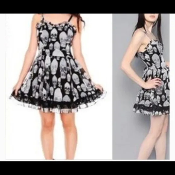 TRIPP NYC SKULL GOTHIC LOLITA BABY DOLL DRESS.