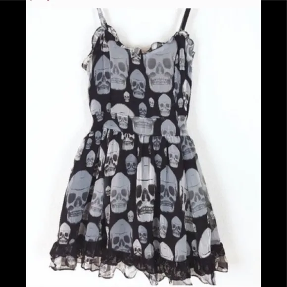 TRIPP NYC SKULL GOTHIC LOLITA BABY DOLL DRESS.