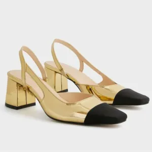 Tuckernuck Gold Tinsley Slingback Heels size 10.5 and 11 New in Box