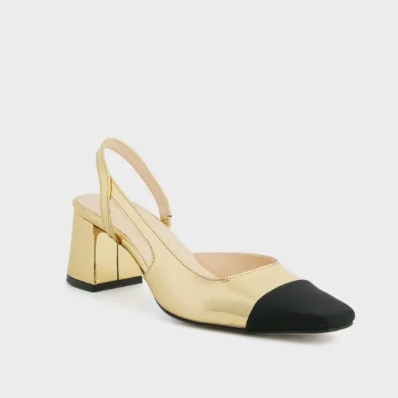 Tuckernuck Gold Tinsley Slingback Heels size 10.5 and 11 New in Box