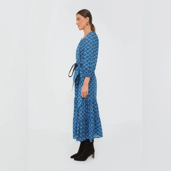 TUCKERNUCK Indigo Peacock Lyles Dress, Size L