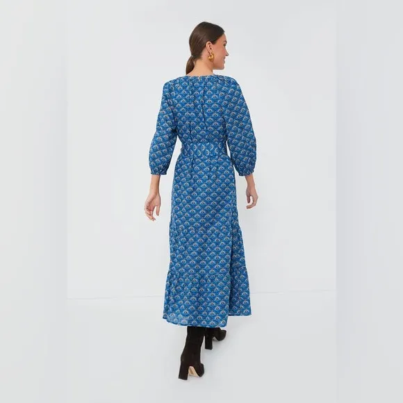 TUCKERNUCK Indigo Peacock Lyles Dress, Size L