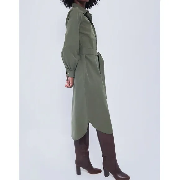 TUCKERNUCK Olive Lantern Sleeve Tory Shirt Dress