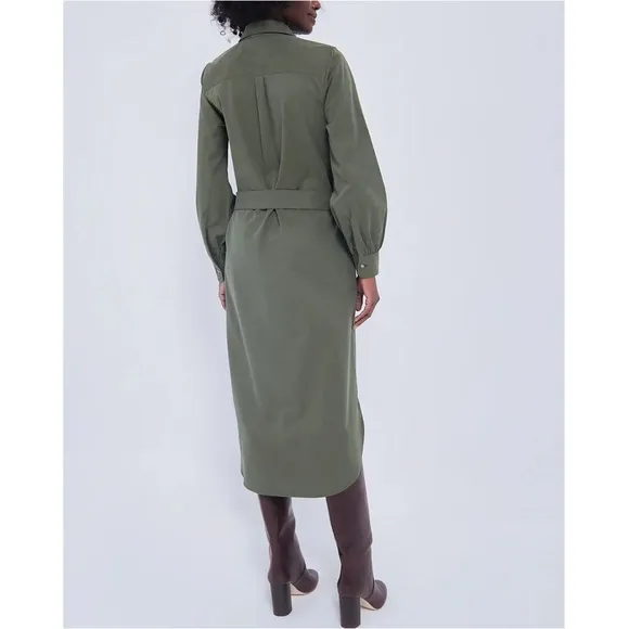 TUCKERNUCK Olive Lantern Sleeve Tory Shirt Dress