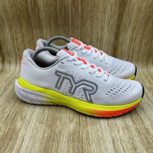 TYR‎ RD-1 Runner Men's Size 8.5 White Yellow Athletic Running Shoes Sneakers