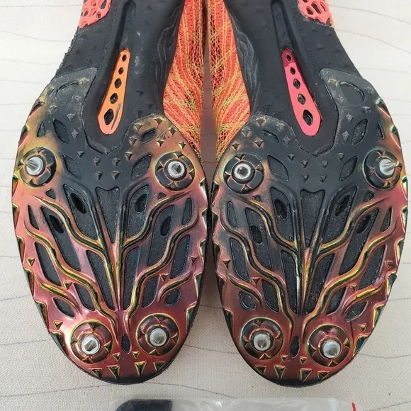 UA Under Armour Mens Track Cleats HOVR Shakedown Orange Shoes Size 8 M/ 9.5 Wom