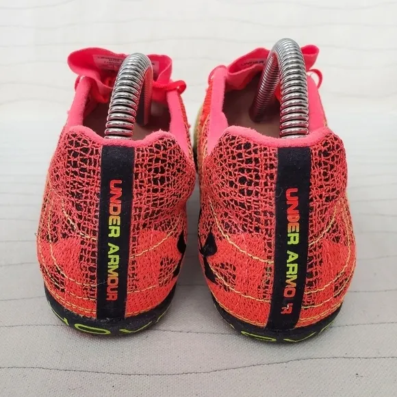 UA Under Armour Mens Track Cleats HOVR Shakedown Orange Shoes Size 8 M/ 9.5 Wom