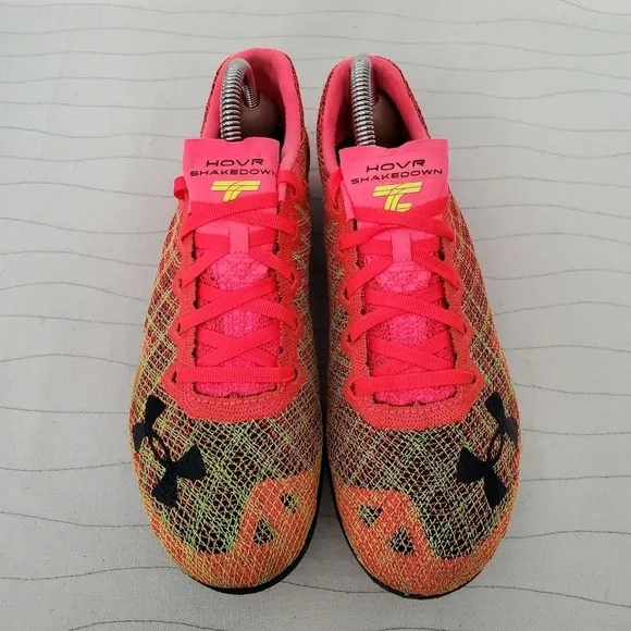 UA Under Armour Mens Track Cleats HOVR Shakedown Orange Shoes Size 8 M/ 9.5 Wom