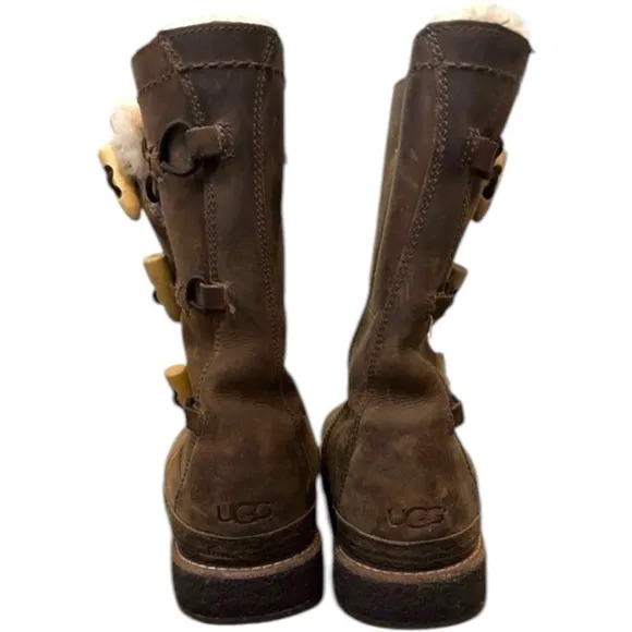 UGG Australia Kaya Leather Sheepskin Boots Size 7 Water Resistant Cozycore
