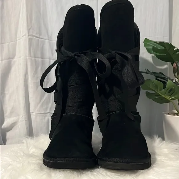 UGG Black Winter Boots with Suede Finish