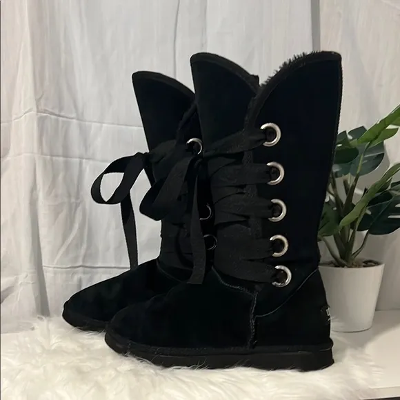 UGG Black Winter Boots with Suede Finish