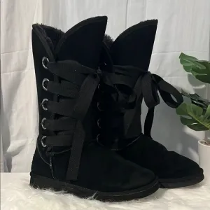 UGG Black Winter Boots with Suede Finish