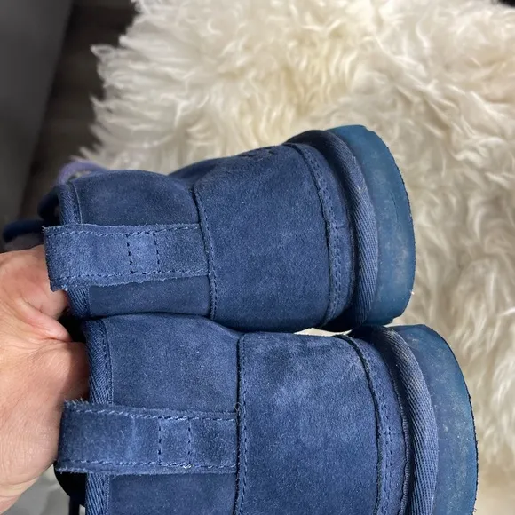 UGG Blue Lace-Up Boots with Plush Lining