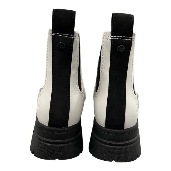UGG BOOTS WOMEN'S 8 WHITE LEATHER ASHTON CHELSEA  Waterproof Pull-on