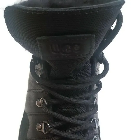 UGG CA805 Hiker Weather Sneaker Boots Waterproof Leather Black Mens 8 Womens 9.5
