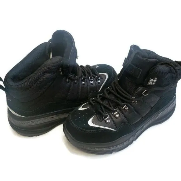 UGG CA805 Hiker Weather Sneaker Boots Waterproof Leather Black Mens 8 Womens 9.5