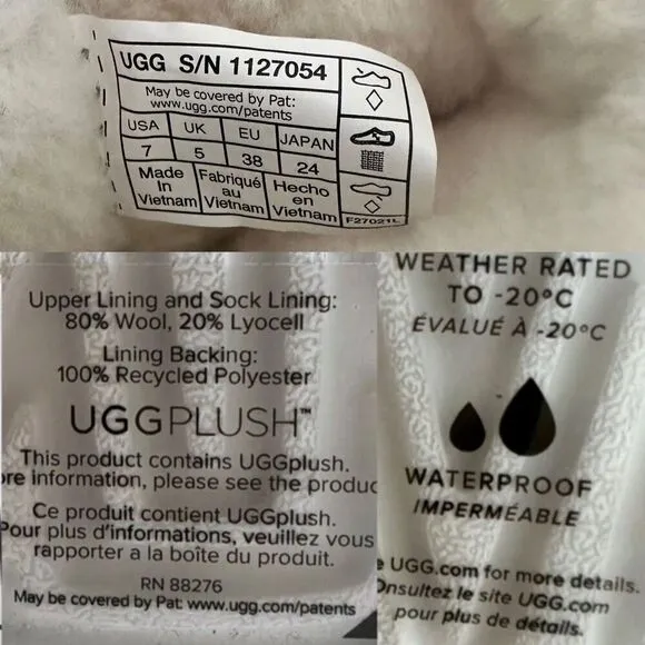 UGG Classic Waterproof Clear Mini Boots Winter Snow Rain size 7