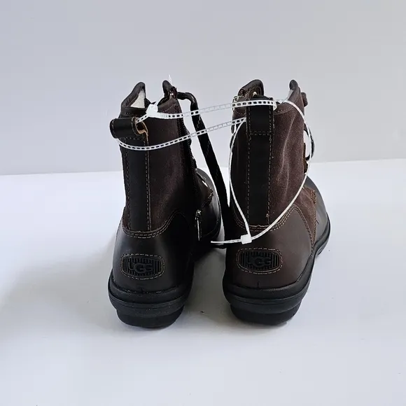 UGG Hapsburg Hiker Brown Waterproof Boots Women's Size 10 Side Zip Lined 1130832