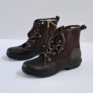 UGG Hapsburg Hiker Brown Waterproof Boots Women's Size 10 Side Zip Lined 1130832