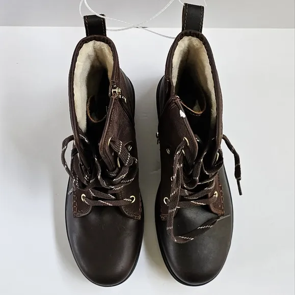 UGG Hapsburg Hiker Brown Waterproof Boots Women's Size 10 Side Zip Lined 1130832