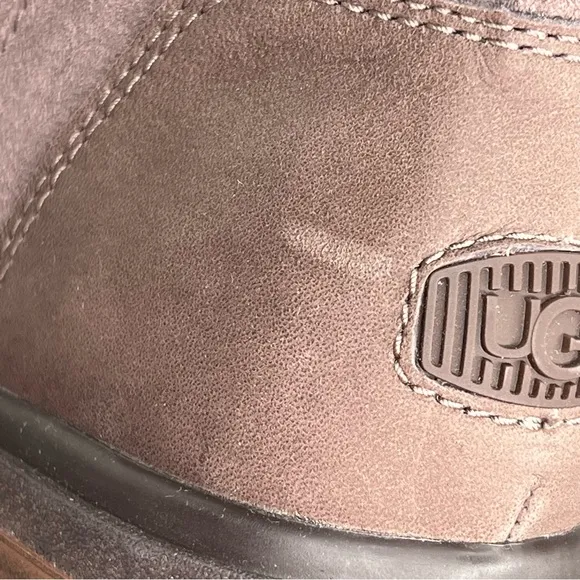 UGG Harrison Zip Booties Thunder Cloud Leather 9.5